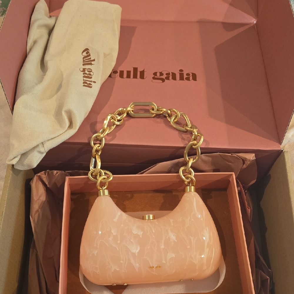Cult Gaia Gold and Pink Shoulder Bag with Elegant Design